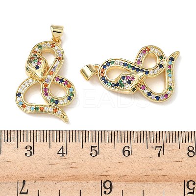 Brass Micro Pave Cubic Zirconia Pendants KK-L243-29G-10-1