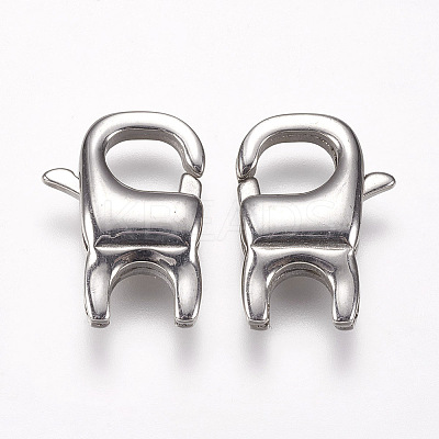 Tarnish Resistant 304 Stainless Steel Lobster Claw Clasps STAS-O114-060P-1