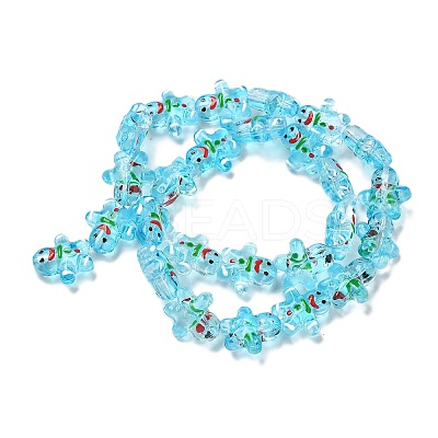 Christmas Transparent Glass Beads Strands LAMP-M021-02H-1