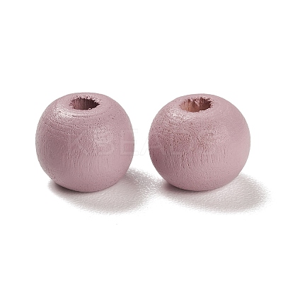 Spray Painted Natural Maple Wood Beads WOOD-M007-01B-1