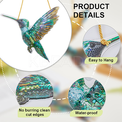Acrylic Bird Hanging Suncatchers HJEW-WH20021-02D-1