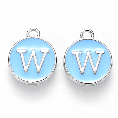 Platinum Plated Alloy Enamel Charms X-ENAM-S118-04W-P-1