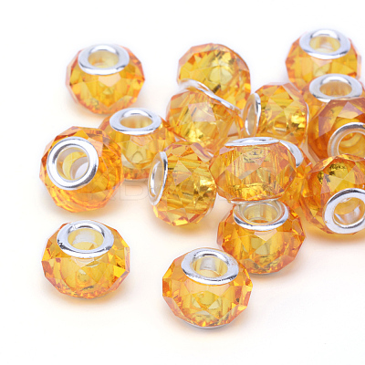 Handmade Glass European Beads X-GPDL25Y-50-1