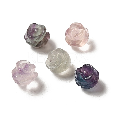 Natural Fluorite Carved Flower Scattered Beads G-O156-B-21-1