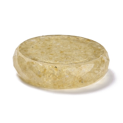 Resin with Natural Citrine Chip Stones Ashtray DJEW-F015-06G-1