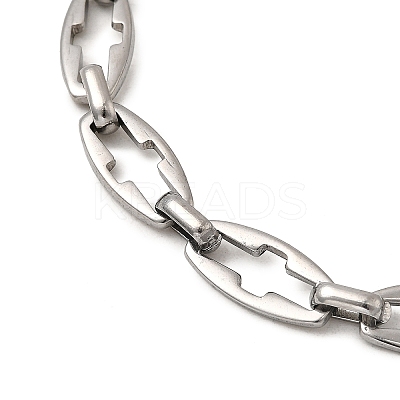 2Pcs 2 Styles 304 Stainless Steel Hollow Cross-Linked Chain Bracelets for Couple BJEW-JB12294-1