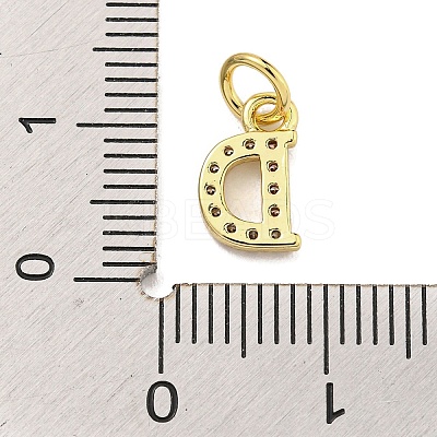Initial Letter Brass with Cubic Zirconia Charms KK-Q814-26D-G-1
