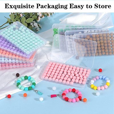 80Pcs Round Silicone Focal Beads SIL-SZ0001-24-39-1