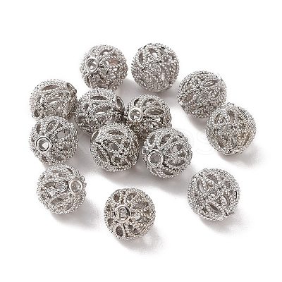Rack Plating Brass Hollow Beads KK-P219-01A-P-1