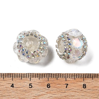 Acrylic Rhinestone Rondelle Beads OACR-S048-02J-1