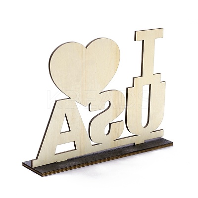 Natural Wood Desktop Ornament DJEW-C007-01-1