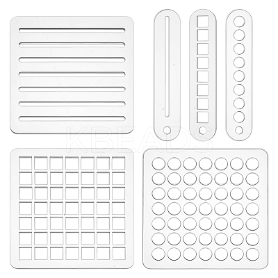 6Pcs 6 Styles Acrylic Drawing Template AJEW-BC0009-04-1