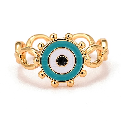 Real 18K Gold Plated Brass Cuff Ring RJEW-C014-03-1