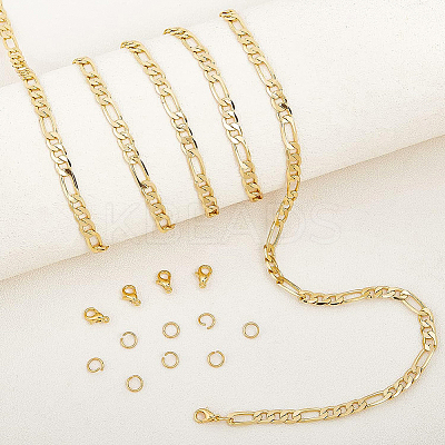 DIY Real 18K Gold Plated Chain Bracelet Necklace Making Kits DIY-BC0005-18-1