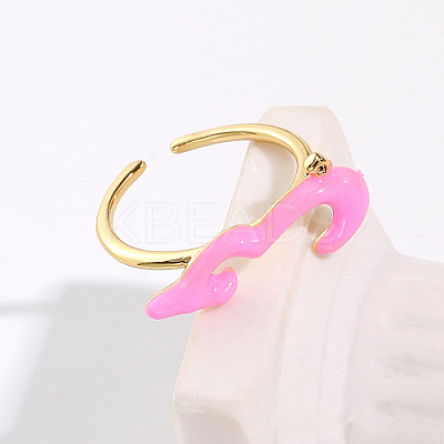 Cloud Shape Real 18K Gold Plated Brass Micro Pave Cubic Zirconia Open Cuff Rings KX3532-1-1