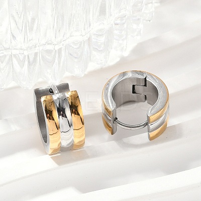 304 Stainless Steel Polishing Effect Hoop Earrings EJEW-M001-36GP-B-1