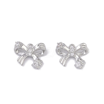 Brass Micro Pave Clear Cubic Zirconia Pendants KK-K351-46A-P-1