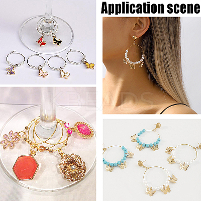 120Pcs 4 Styles 316 Surgical Stainless Steel Wine Glass Charms Rings STAS-BBC0009-37G-1