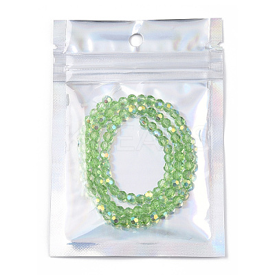 Rectangle Zip Top Plastic Glitter Holographic Bags OPP-YWC0001-7X10-1