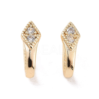 Brass Micro Pave Cubic Zirconia Snap on Bails KK-C006-14G-1