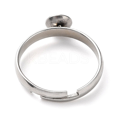 Tarnish Resistant Adjustable 304 Stainless Steel Finger Ring STAS-K255-16P-A-1