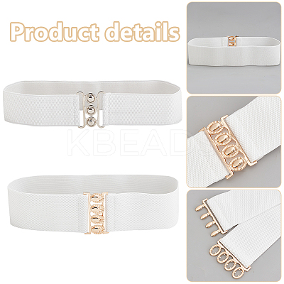 2Pcs 2 Styles Polyester Elastic Corset Belts AJEW-WR0002-19B-1
