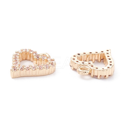 Rack Plating Brass Micro Pave Cubic Zirconia Charms ZIRC-C026-08LG-1