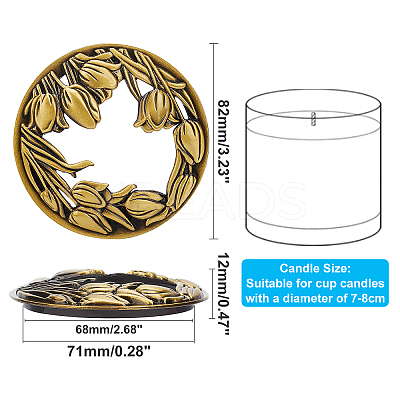 Zinc Alloy Candle Lids PALLOY-PH0013-61-1