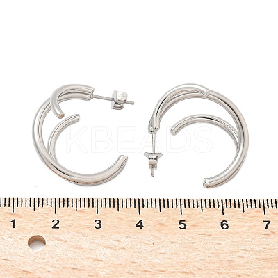304 Stainless Steel Triple Stud Earrings EJEW-Z098-16P-1