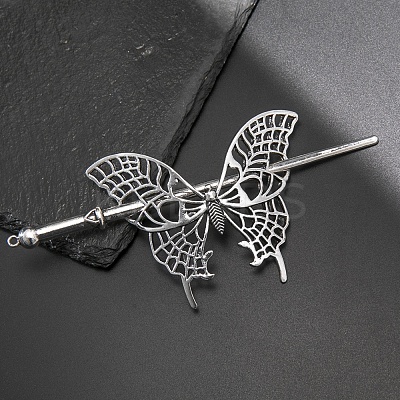 Tibetan Style Alloy Butterfly Hair Sticks PW-WGDEFD2-02-1
