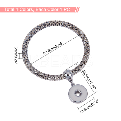 4Pcs 4 Colors Donut Charm Stretch Bracetet for Girl Women BJEW-CA0001-04-1