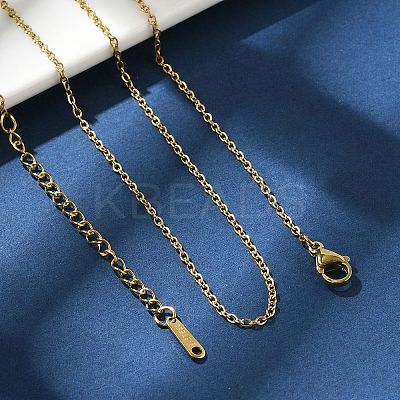 304 Stainless Steel Cable Chains Necklace for Men Women NJEW-N050-A03-G15-1