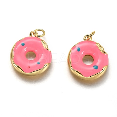 Brass Enamel Pendants KK-B026-24G-1