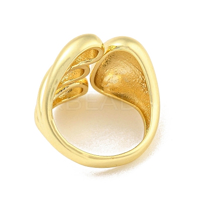 Rack Plating Brass Teardrop Open Cuff Rings RJEW-Q784-11G-1