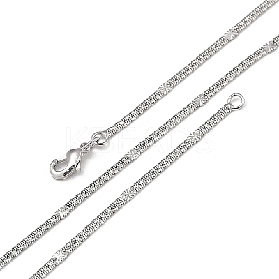 2.5mm Rack Plating Brass Herringbone Chain Necklaces for Women Men MAK-L044-19P-1