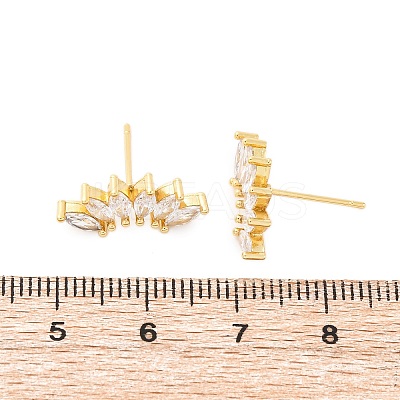 Horse Eye Sparkling Cubic Zirconia Stud Earrings for Her X-ZIRC-C025-25G-1