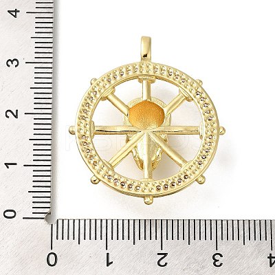 Rack Plating Brass with Cubic Zirconia Pendants KK-Z086-57G-1