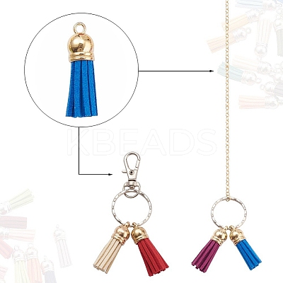 60Pcs 30 Colors Faux Suede Tassel Pendant Decorations FIND-YW0001-13LG-1
