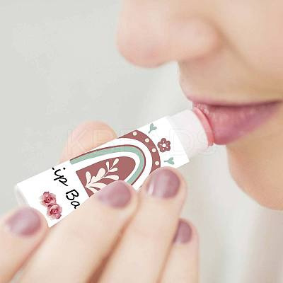 80Pcs 8 styles Paper Lip Balm Adhesive Label Stickers STIC-WH0026-007-1