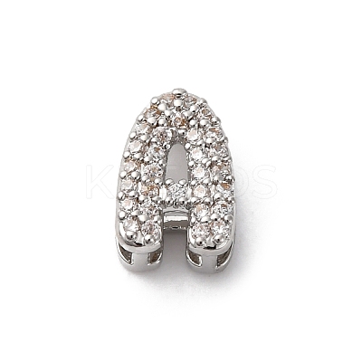 Brass Micro Pave Cubic Zirconia Beads KK-F895-19P-1