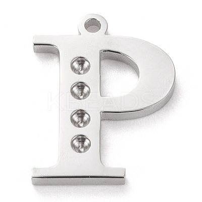 Tarnish Resistant 304 Stainless Steel Letter Pendant Rhinestone Settings LS-STAS-J028-01P-1