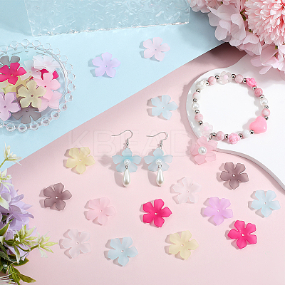 350Pcs 7 Colors Transparent Acrylic Bead Caps MACR-SP0001-14-1