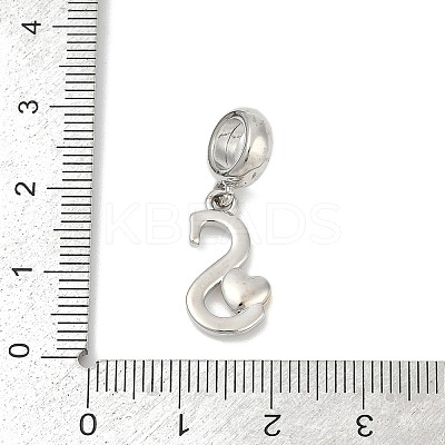 Brass European Dangle Charms KK-Z097-01S-GP-1