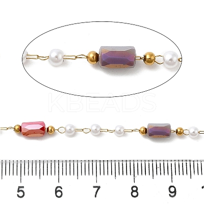 Handmade 304 Stainless Steel Beaded Chains CHS-L031-09G-1