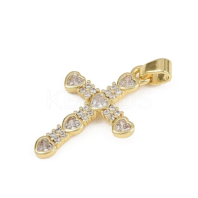 Brass Micro Pave Cubic Zirconia Pendants KK-D409-47A-G-1