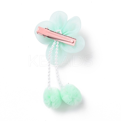 Flower Cloth Metallic Alligator Hair Clips PHAR-D013-01E-1