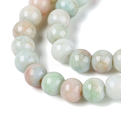 Ombre Effect Opaque Crackle Glass Beads Strands GLAA-Q106-01A-A06-1
