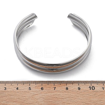 304 Stainless Steel Cuff Bangles for Women BJEW-B108-07P-1