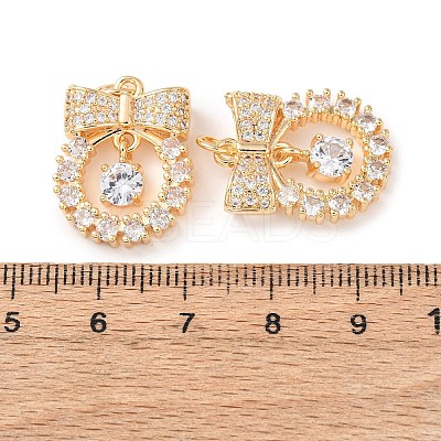 Brass Micro Pave Clear Cubic Zirconia Pendants KK-Z142-06G-1