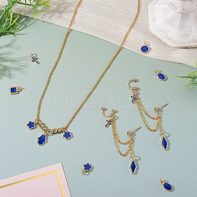 21Pcs 7 Styles Brass Enamel Charms KK-TA0003-19C-1